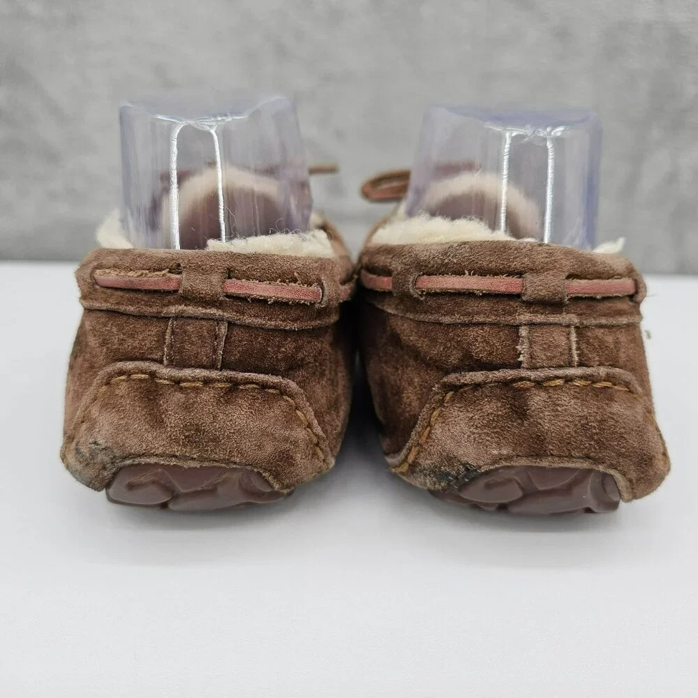 UGG Dakota Moccasin Slippers 7 Espresso Brown Leather Sheepskin Lined Cozy Warm - Picture 7 of 15